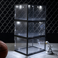 Boîte à chaussures en plastique PET de haute qualité, transparente, empilable, avec LED et fonction vocale, capacité de charge de 5 kg, vente en gros d'usine