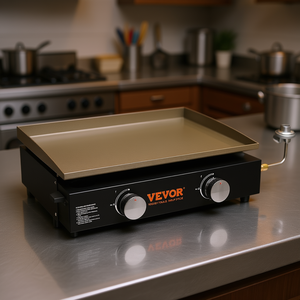 Vevor Plancha Comercial de 22 Pulgadas de Alta Resistencia, Plancha de Acero Antiadherente, Parrilla de Gas con Quemador en Forma de H, 22000 Btu - Product Image 2