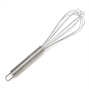 Batteur à œufs manuel en acier inoxydable, <span class=keywords><strong>fouet</strong></span> à crème portatif pour la pâtisserie avec poignée ronde, matériau métallique durable - Product Image 2
