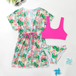 Nuevo diseño Teen Kids Hawaii Bikini Beachwear 3 piezas Set Traje de baño Ropa de playa para niños Niñas Once años - Product Image 6
