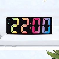 Réveil intelligent AIKS en plastique, best-seller, avec affichage coloré, grand écran, chiffres surdimensionnés, calendrier perpétuel et affichage des phases lunaires