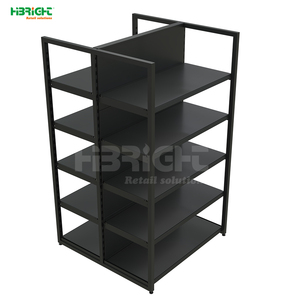 Highbright Estantería de supermercado de metal de doble columna rombal que ahorra espacio con diseño multicapa - Product Image 1