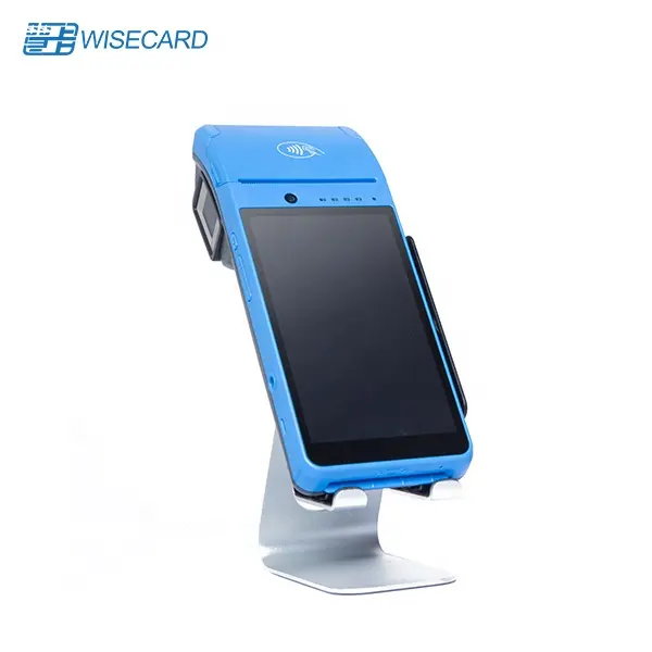 Wisecard pos cerdas Android Bluetooth, T90 2G/3G/4G/WiFi dengan terminal printer untuk sistem pos android bayar seluler