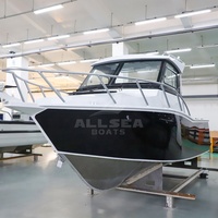 Yacht de luxe de 7,5 m (25 pieds) à coque en V profond, bateau de croisière familial avec moteur hors-bord, état neuf, bateau de pêche en aluminium à vendre