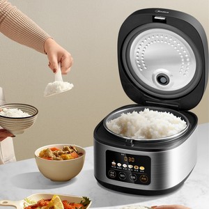 Olla Arrocera Midea de 4L, Acero Inoxidable, Temporizador Inteligente, Multifuncional, Forma de Tambor, Eléctrica, para Uso Doméstico - Product Image 1