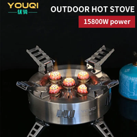 Réchaud au gaz propane haute puissance portable pliable en acier inoxydable pour le camping