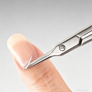 Precision stainless steel beauty scissors, curved Russian-style cuticle scissors, eyebrow, cuticle, and nail <b>trimming</b> tools - Product Image 3