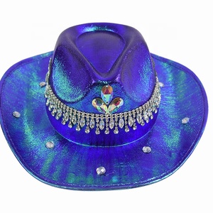 מפעל manwu יוקרתי כובע קאובוי מערבי כחול עם rhinestone עבור מסיבות חופים פסטיבלי בחוץ - Product Image 5