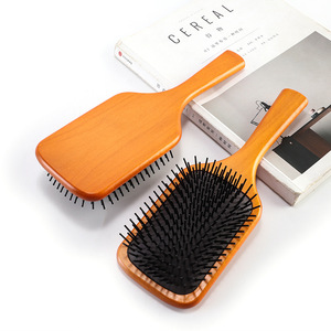 <span class=keywords><strong>Spazzola</strong></span> <span class=keywords><strong>per</strong></span> Massaggio del Cuoio Capelluto in <span class=keywords><strong>Legno</strong></span> Rettangolare Portatile con Logo Personalizzato, Grande Pettine con Setole in Nylon <span class=keywords><strong>per</strong></span> Donne - Product Image 6