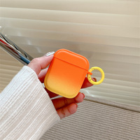 Pour Airpods 1 2 3 Pro Coque souple givrée antichoc avec porte-clés dégradé de couleur TPU étui de protection pour écouteurs