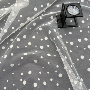 Tissu de <span class=keywords><strong>maille</strong></span> <span class=keywords><strong>blanc</strong></span> personnalisé, à petits et grands pois, tissu à dentelle - Product Image 6