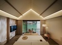 Luxuriöses Modernes Komplettes Maßgefertigtes Massivholz-Kingsize-Bett-Set für Hotel Villa Apartment Schlafzimmermöbel