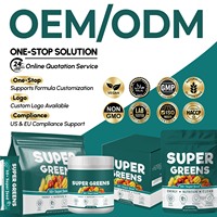 Poudre de mélange Super Greens de marque privée OEM ODM avec légumes verts quotidiens, fruits, légumes, source de protéines et d'enzymes végétaliennes