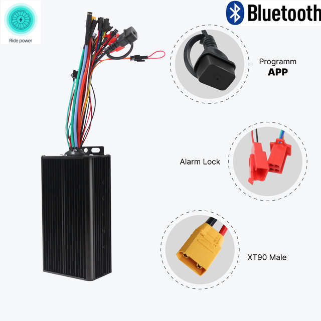 48V-72V 45A 60A Programmable Function TUNE Controller FOC Sine Wave Controller for 2000W 3000W Electric Bike Conversionk Kit
