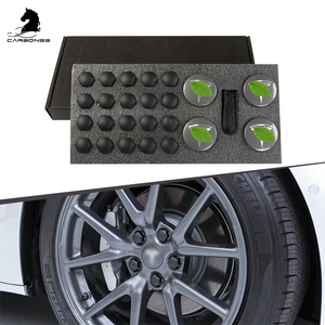 Emblème de voiture rouge argenté, étiquette Logo de voiture, <span class=keywords><strong>Center</strong></span> de roue pour Tesla modèle 3 - Product Image 1