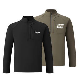 メンズカジュアルハーフジップ<span class=keywords><strong>T</strong></span>シャツ速乾軽量無地スウェットシャツ250g生地ブランクデザイン - Product Image 4