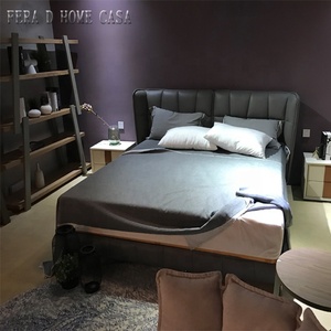 Camas Modernas de Diseño Italiano con Respaldo Alto, Fabricadas con Cuero Vacuno Genuino de Primera Calidad - Product Image 6