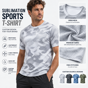 Camiseta Deportiva Sublimada con Estampado de Camuflaje Personalizado, Jersey de Equipo de Secado Rápido, Camiseta de Entrenamiento Atlético, Fabricante de Ropa Deportiva - Product Image 2