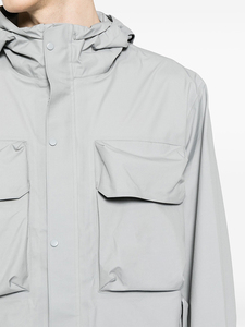 Veste coupe-vent technique à capuche pour homme, style cargo, avec boutons-pression, imperméable, coupe-vent, col montant, logo personnalisé, OEM, ODM, export - Product Image 2