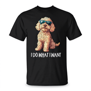 Camiseta con diseño de perro Cockapoo para amantes de las mascotas, diseño de I Do What I Want, para adultos, unisex, cuello redondo, manga corta, impresión digital - Product Image 2