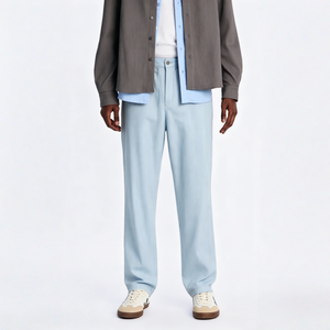 Pantalon décontracté coupe droite taille mi-haute, style vintage délavé, avec plusieurs poches cargo, coupe-vent, lavable, en polycoton - Product Image 1
