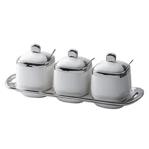 Luxurious Ceramic Kitchen Suit for Household Coffee Tea Sugar Spice Seasonings Set