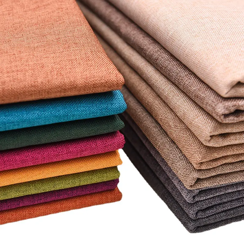 Pano de linho para sofá, tecido de linho de algodão macio multicolorido, grosso, de alta qualidade
