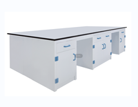 Banc d'île centrale en polypropylène mobilier de laboratoire avec armoires expérience chimique