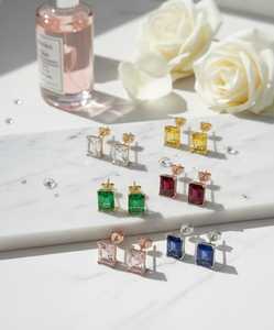 Top selling 14KT Gold Certified Octagon <b>Stud</b> Earrings in Natural/Lab Grown Gemstones/Diamonds - Product Image 1