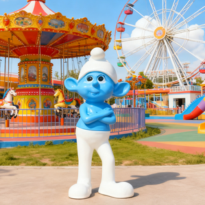 Sculpture en résine de <span class=keywords><strong>Schtroumpfs</strong></span> de couleur personnalisée Statue de jardin Elfe bleu Décor extérieur Intérieur Patio Maison Parc Ornement - Product Image 3