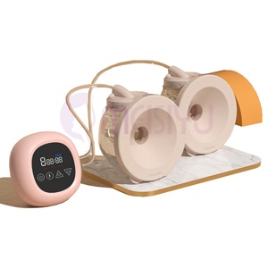 Ultra-thin Medical Grade Silicone <b>Battery</b> Powered Wearable Double Bra Breast <b>Pump</b> Massager Portable Household Use - Product Image 2