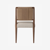 Chaises de salle à manger modernes en matériaux mixtes, tissage alterné, coussin épais, confortables, résistantes aux taches, durables