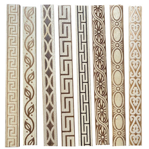 Moldura Decorativa de Madera de Haya Natural, Diseño de Prensado en Caliente, Moldura en Relieve, para Gabinetes de Cocina, Exteriores de Villas y Hoteles - Product Image 1