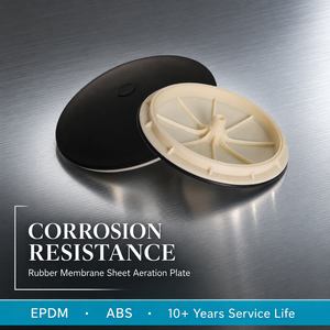 Korrosionsbeständige EPDM-Gummimembran Gebogene Belüftungsscheibe ABS-Unterstützung Mikroporöser Diffusor für Wasseraufbereitung - Product Image 1