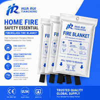 Couverture anti-feu d'urgence en fibre de verre pour cuisinière, protection contre les incendies d'huile de cuisson, sécurité domestique, conception à languette de traction, vente en gros