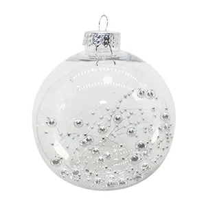 Factory Wholesale Clear Glass Hollow Christmas Tree Balls Ornaments With Eco-friendly Decoration