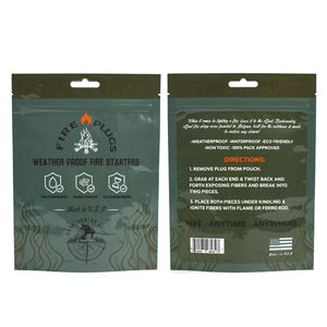 Sacs en plastique aluminium personnalisés à faible MOQ, finition brillante, pour allume-feu, sachets refermables laminés à fond plat avec fermeture éclair - Product Image 5