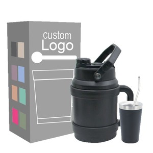 Nouvelle conception en promotion : Gobelet isotherme sous vide pour vin 50OZ avec poignée et paille, grande capacité, idéal pour les voyages en extérieur et les cadeaux d'affaires - Product Image 5