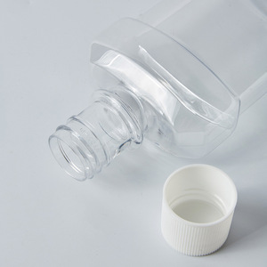 Mouthwash <b>Bottles</b> 250ml <b>Empty</b> PET <b>Plastic</b> With Screw Cap Flat Portable Oral Hygiene Packaging - Product Image 1
