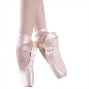 <b>Ballet</b> Pointe <b>Shoes</b> Girls Women <b>Ribbon</b> Ballerina <b>Shoes</b> with Toe Pads - Product Image 1