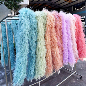 Boa en Plumes d'Autruche <span class=keywords><strong>Long</strong></span> Rouge Teint 1pli pour Guirlande de Noël, Fête de Carnaval, Écharpe DIY, Robe Femme – En Promotion - Product Image 1