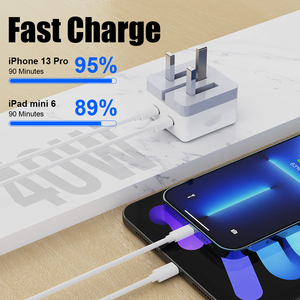 Chargeur rapide 40W double USB-C et USB-A, pliable, prise EU/UK/US pour 14 Pro Max 12 13 et <span class=keywords><strong>iPad</strong></span> - Product Image 4