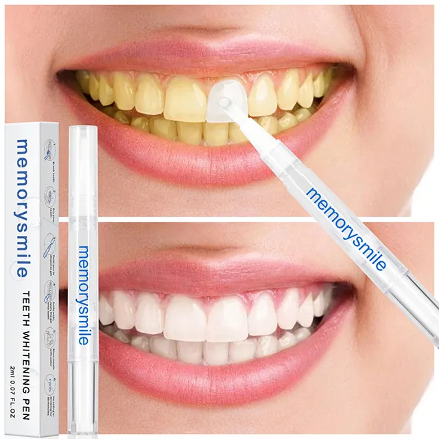 Memorysmile özel etiket diş beyazlatma kalem profesyonel Hp Cp olmayan peroksit Pap jel beyazlatma diş jel kalem