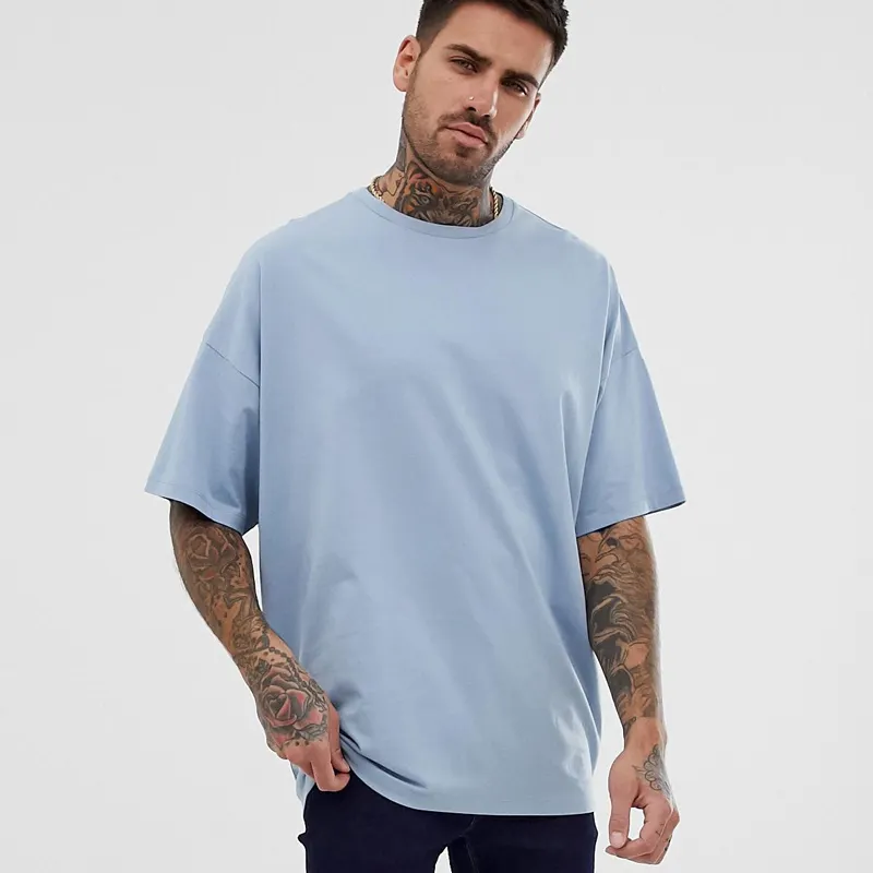 Groothandel Hoge Kwaliteit Drop Schouder Oversized T Shirt Custom Afdrukken Grafische Blank Biologisch Katoen Mens T Shirts