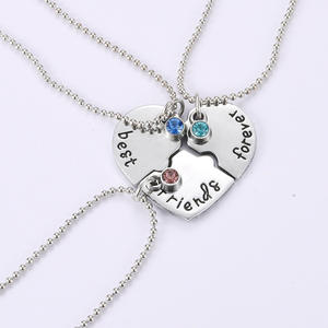 ODM <strong>Best</strong> <strong>Friend</strong> <strong>Necklace</strong> <strong>for</strong> 3 Pcs/Set <strong>4</strong> Piece Love Couple Pendant Heart BFF Good Friendship Jewelry Gift - Product Image 2