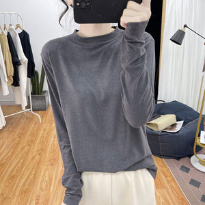 Women Long Sleeve Thermal Base Layer Shirt Round Neck Loose Fit Military Green Plus Size Autumn Winter Wear - Product Image 4