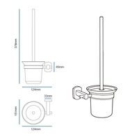 Porte-brosse de toilette en alliage de zinc avec brosse à long manche pour salle de bain, brosse de toilette robuste pour cuvette