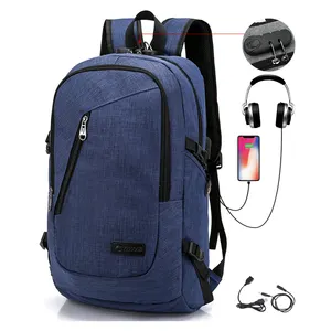 Bagsplaza กระเป๋าเป้สะพายหลังสำหรับเดินทางธุรกิจแล็ปท็อปผู้ชายกันน้ำได้อเนกประสงค์แบบ USB
