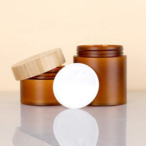 Pot de crème pour le corps personnalisé de luxe 150ml 250ml 150g Pots de crème givrée avec couvercle en bambou - Product Image 1
