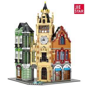 GANRAKU Grand Clock Tower Square Modular Building Set 3023PCS Premium European Street Architecture Display Model for Adult Collection - Product Image 1